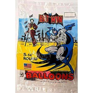Vintage Rare 1989 DC Comics New Old Stock Batman 5 - 14 inch Round Party Balloon